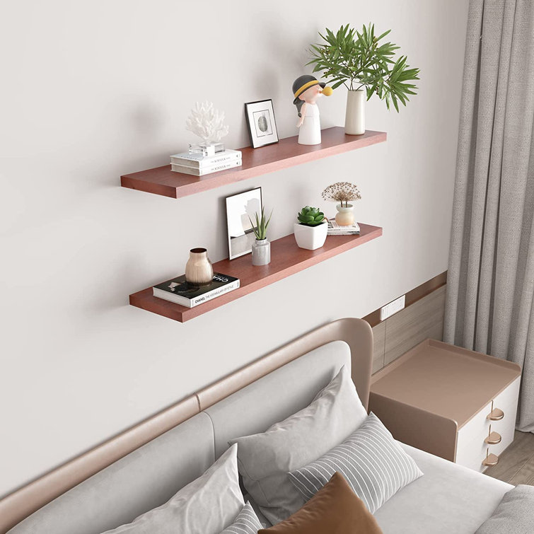 Latitude Run® 2 Piece Pine Solid Wood Floating Shelf Wayfair